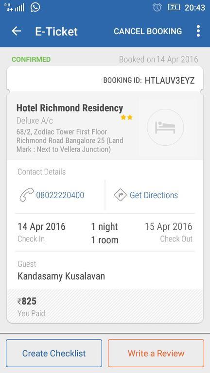 Hotel Richmond Residency Бангалор Экстерьер фото